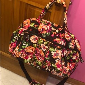 Vera Bradley Wild English Rose weekender bag